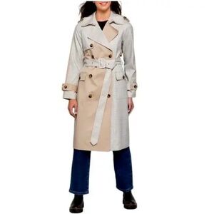 AVEC LES FILLES Classic Trench Double Breasted Lined Belted Coat Women’s Size 2X